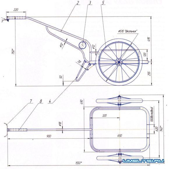 Прицеп для велосипеда своими руками из металла чертежи