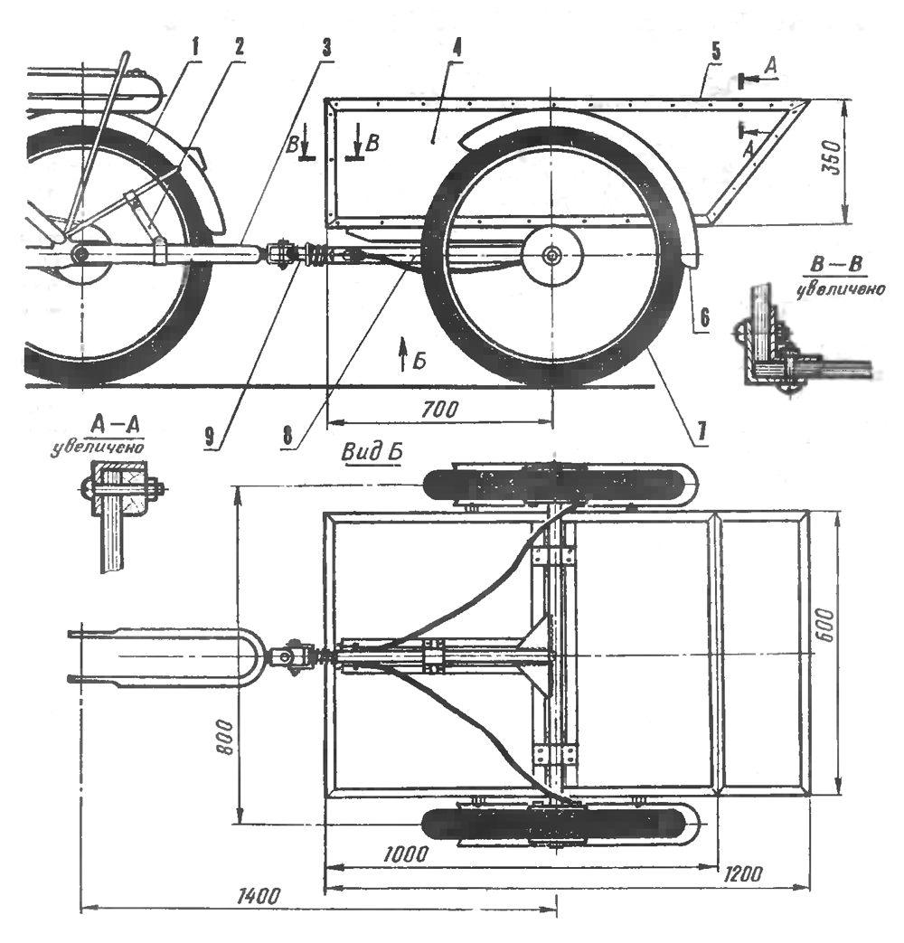 Велоприцеп своими руками в домашних условиях чертежи