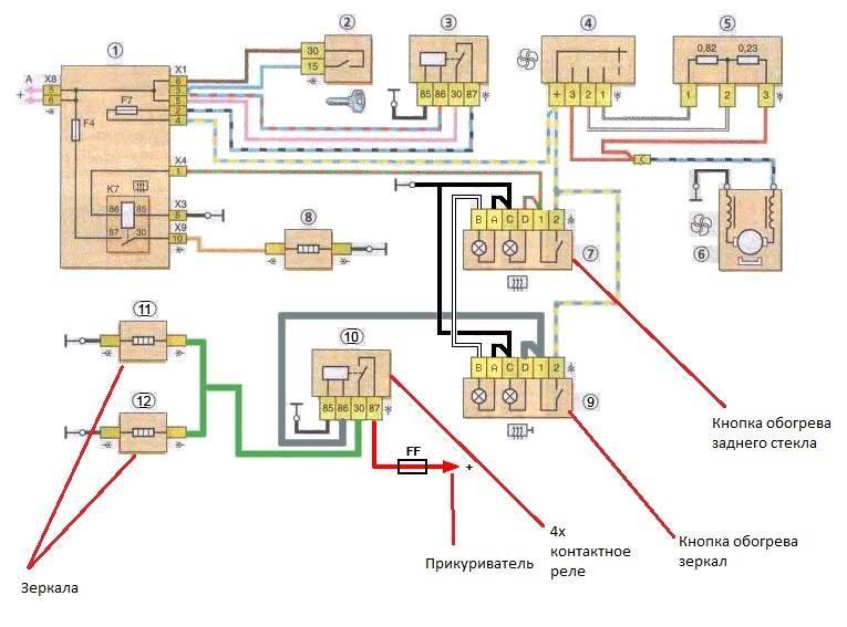 Схема подключения подогрева сидений шевроле нива