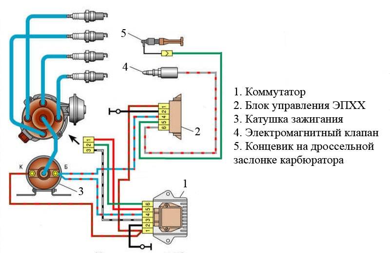 Схема подключения реле холостого хода