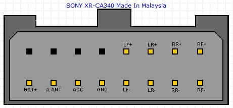 Распиновка магнитолы sony. Sony XR-2803 коннектор. Разъем магнитолы Sony XR. Распиновка разъема автомагнитолы Sony. Распиновка разъема магнитолы Sony.