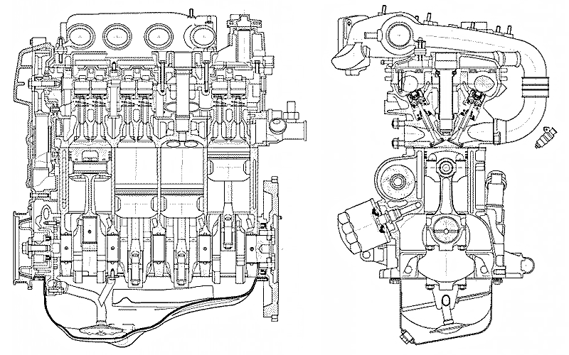 Двигатель ваз чертеж