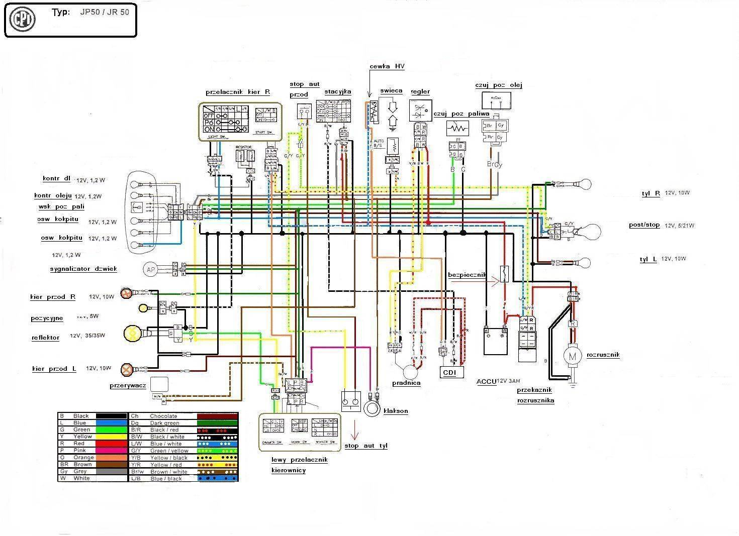 Электропроводка мопеда дельта: цветная схема • driver's talk