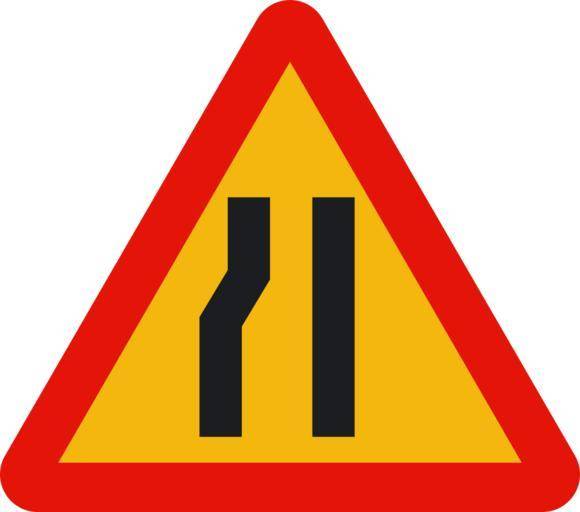 Знак «сужение дороги» – как понять его правильно?