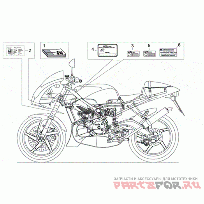 Схема мотоцикла aprilia mx 125