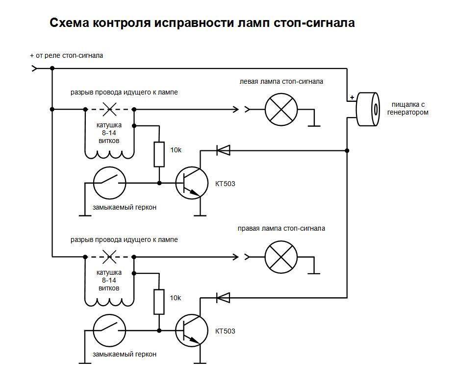 Схема работы стоп сигналов