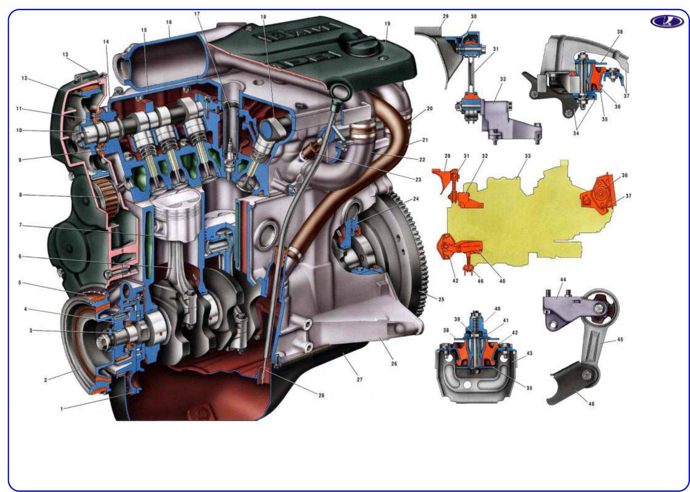Cхема двигателя ваз-2112 16 клапанов в картинках