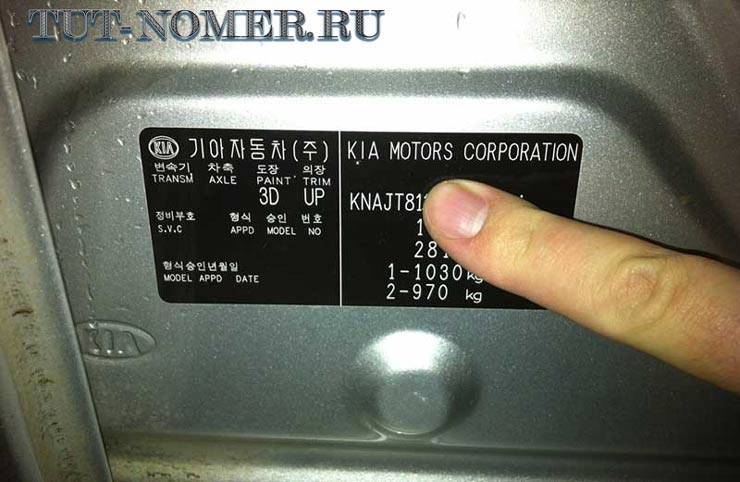 Расшифровка vin kia
