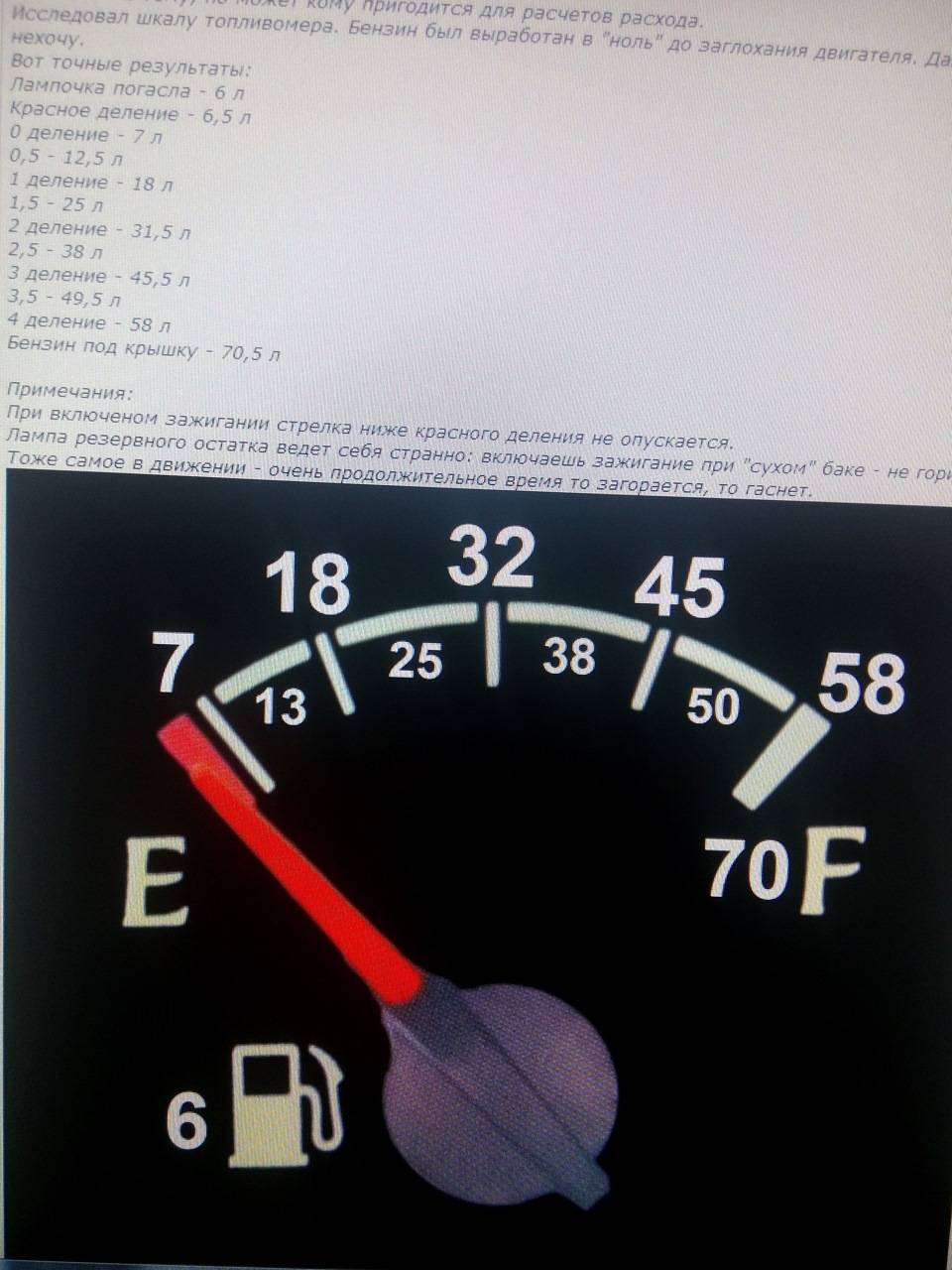 Сколько остается бензина в баке когда загорается лампочка в шевроле нива