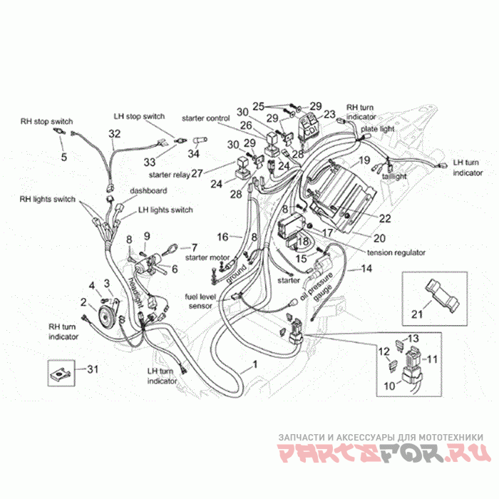 Схема электропроводки скутера aprilia sr 50 модификации ac-lc